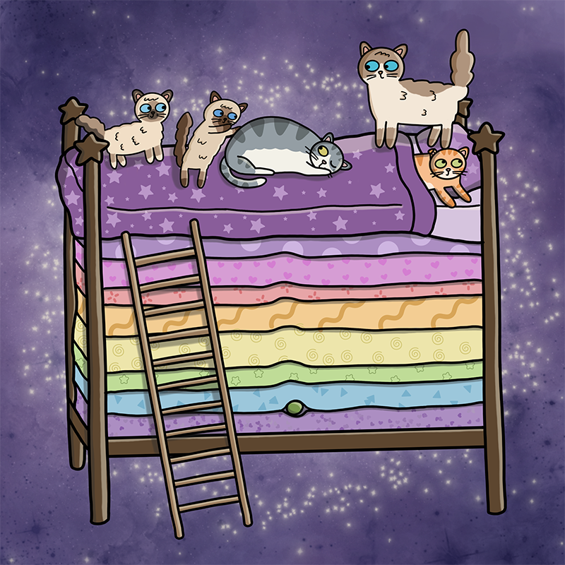 Cat princess and the pea Cat princess and the pea