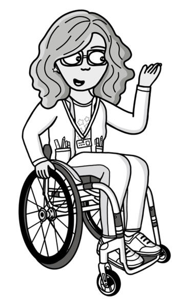 Teacher using a wheelchair Teacher using a wheelchair